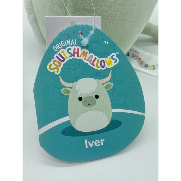 Squishmallow 5” Iver Green Highland Cow Bull Canadian Exclusive Plush NWT New - Picture 3 of 5
